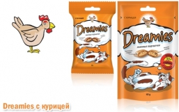 Dreamies лакомые подушечки с курой (30 г)