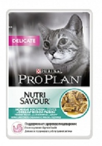 Влажный корм ProPlan Delicate для Кошек (Океаническая Рыба В Соусе 0,085 кг)
