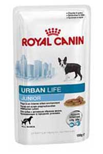 Влажный корм Royal Canin Urban Life Junior для щенков живущих в городских условиях Кусочки в соусе (150г)